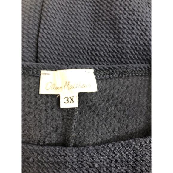 Olivia Matthews Dress Plus 3X Navy Blue Cap Sleeve Fairy Core Feminine Preppy - Picture 6 of 8